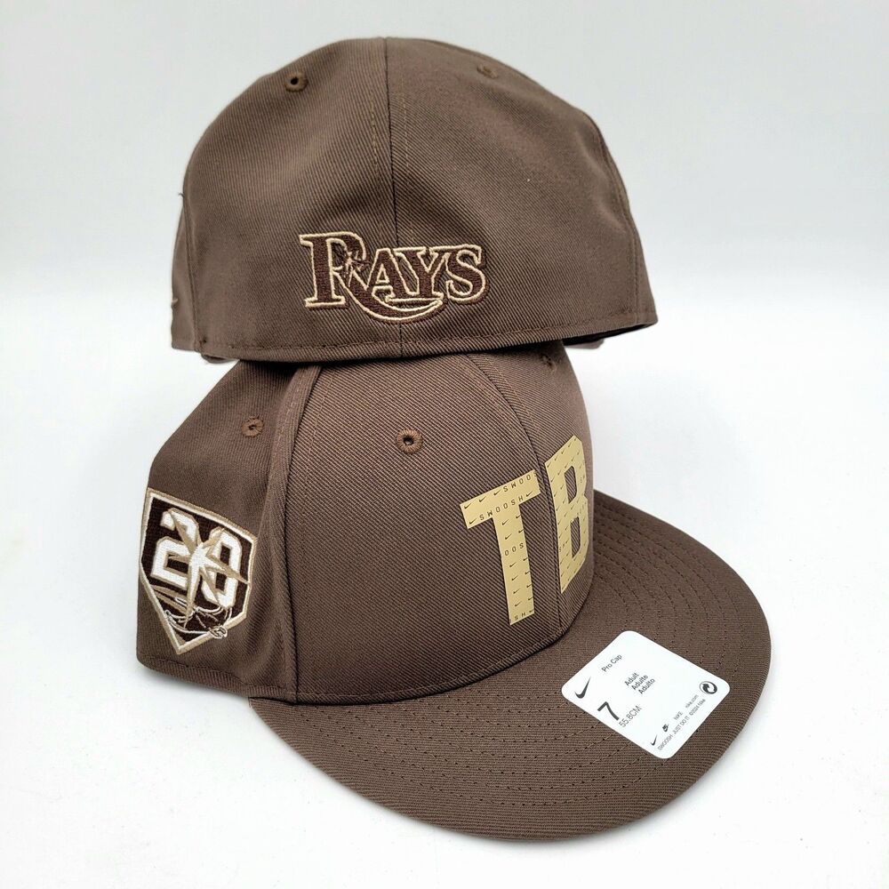 Nike Tampa Bay Rays True Statement 20th Anniversary Brown Fitted Hat Cap Sz 7